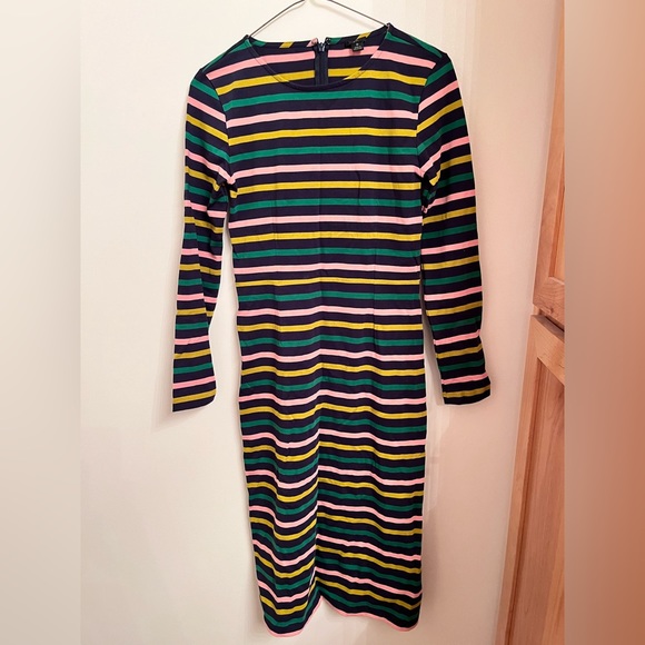 J. Crew Long-sleeve Striped Dress Size 0 - Picture 2 of 5